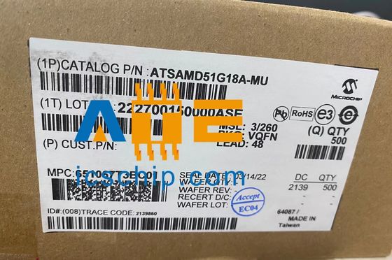 ATSAMD51G18A-MU माइक्रोचिप IC MCU 32BIT 256KB FLASH 48VQFN इंटीग्रेटेड सर्किट