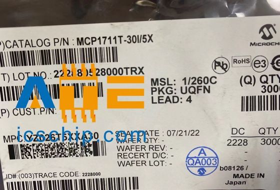 MCP1711 MCP1711T-30I/5X Microchip LDO Regulator IC , UQFN Linear Regulator IC